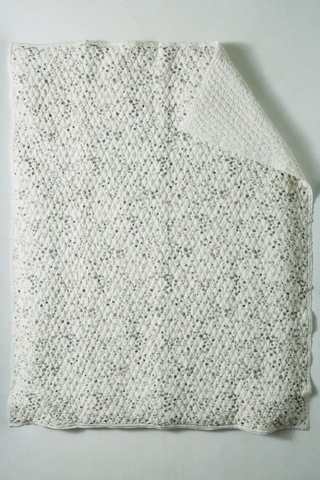 Grey Floral Twin Quilt #2
