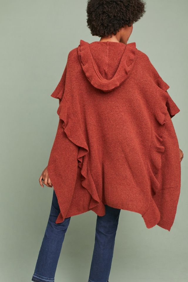 Hooded Ruffle Poncho #3