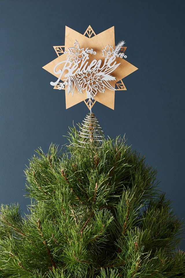 Believe Cutout Tree Topper AnthroLiving