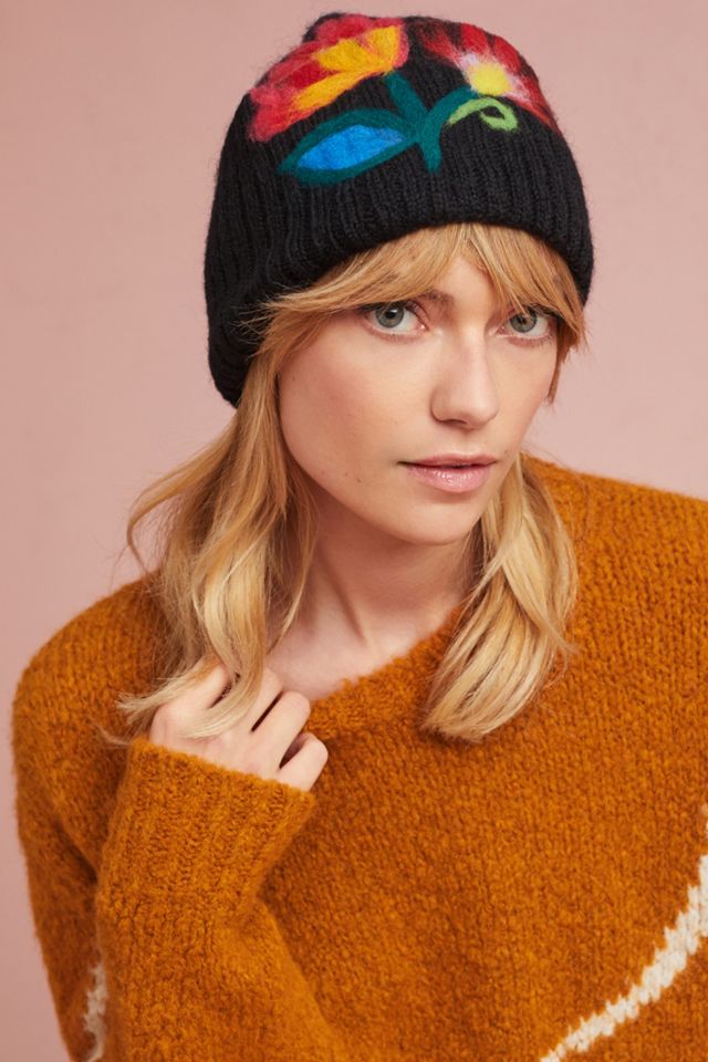 Felted Floral Beanie #1