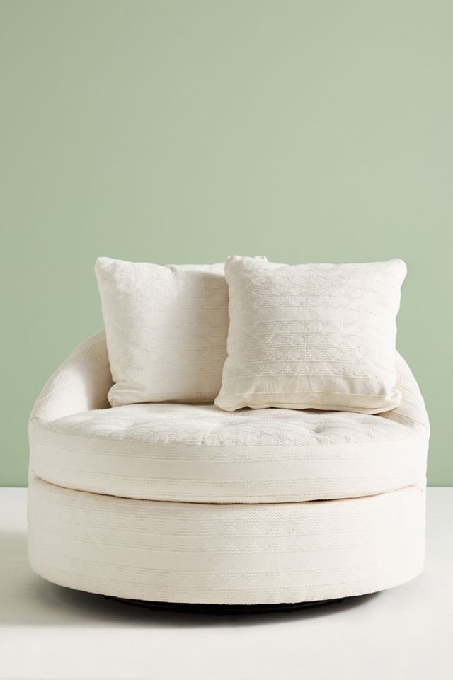 Textured Cotton Barwick Swivel Chair #1