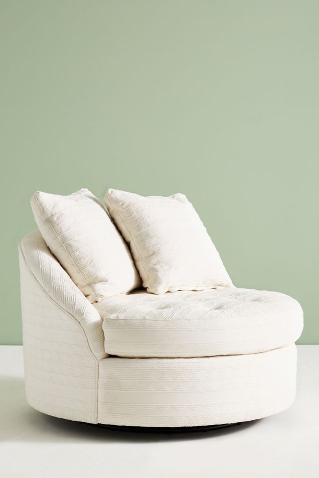 Textured Cotton Barwick Swivel Chair #2