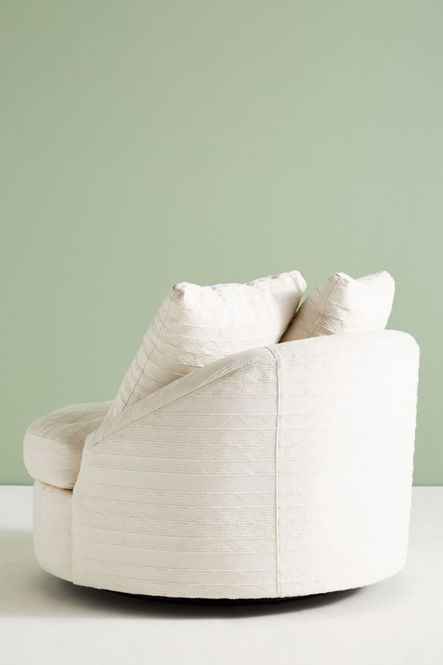 Textured Cotton Barwick Swivel Chair #3