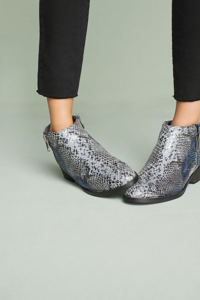 Vanessa Wu Snake-Printed Ankle Booties #1