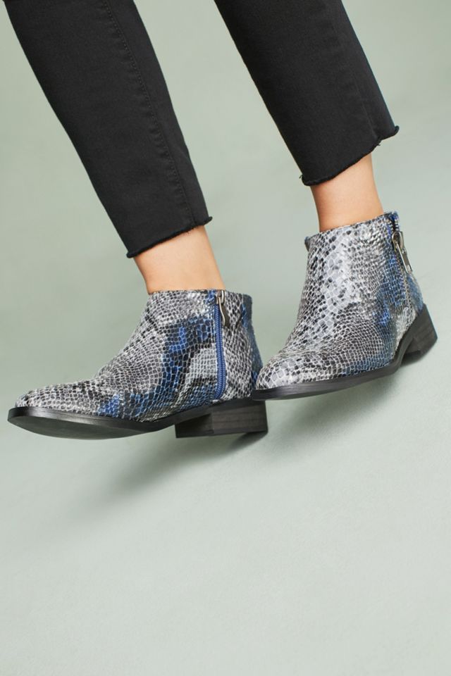 Vanessa Wu Snake-Printed Ankle Booties #2