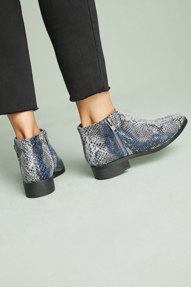 Vanessa Wu Snake-Printed Ankle Booties #3