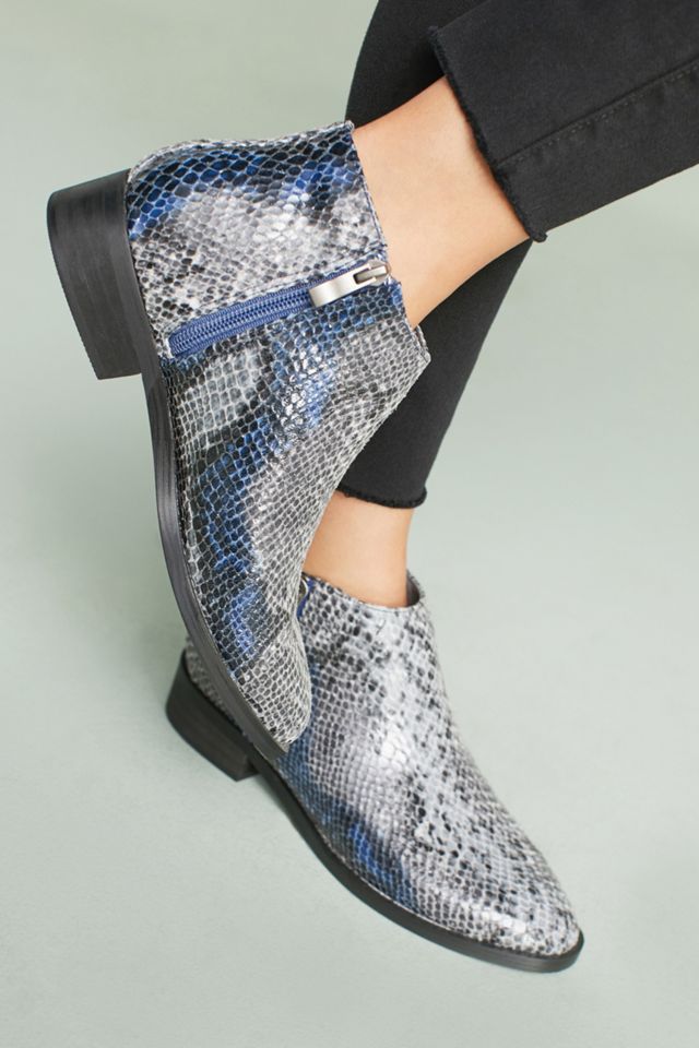 Vanessa Wu Snake-Printed Ankle Booties #4