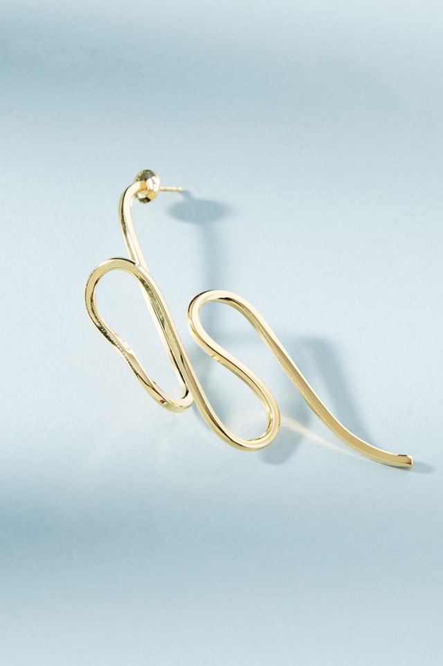 Golden Serpentine Drop Earrings #1