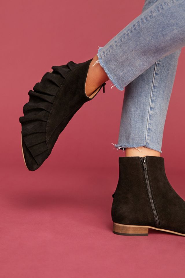Anthropologie Ruffled Ankle Boots #1