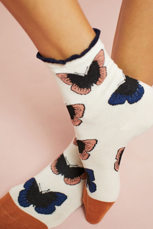 Ruffled Butterfly Crew Socks | Anthropologie