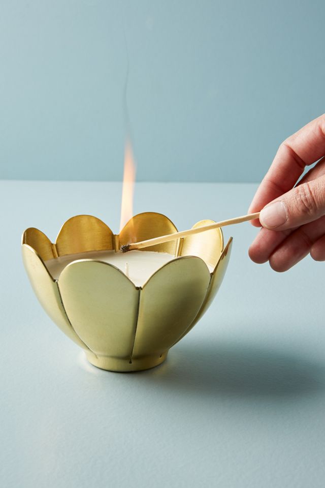 Metallic Flower Candle