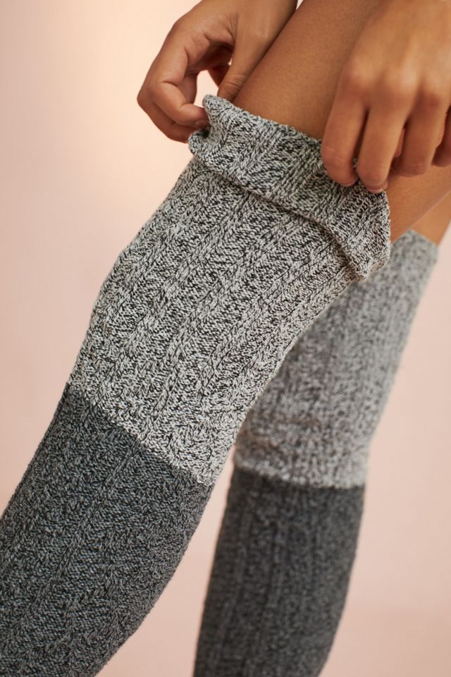 Ombre Over-The-Knee Cableknit Socks #1