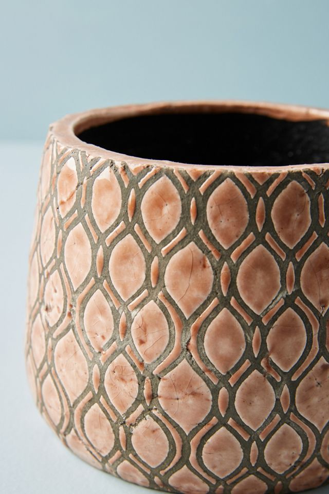 Patterned Stoneware Pot #4