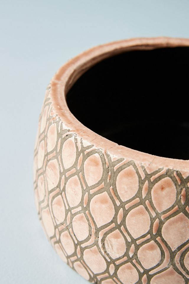 Patterned Stoneware Pot #6