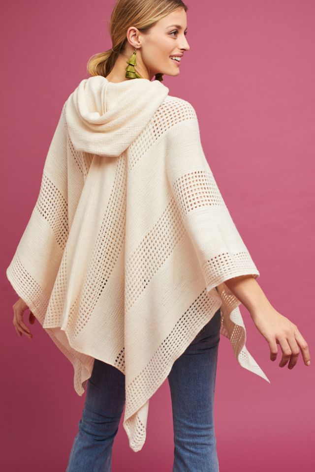 Hooded Knit Poncho #3