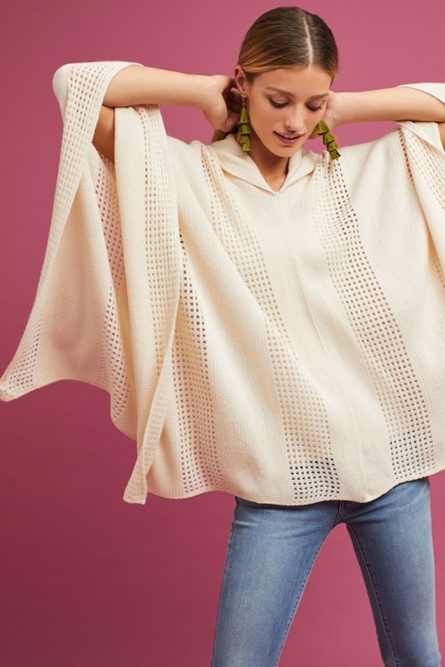 Hooded Knit Poncho #1