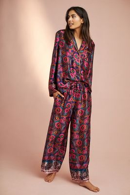 anthropologie silk pajamas