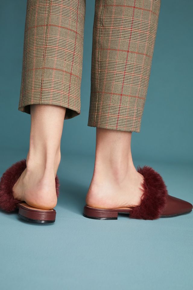 All Black Faux Fur Slides #3