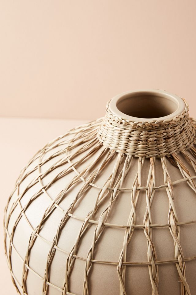 Wrapped Seagrass Vase #2