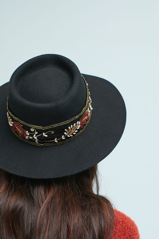 Beaded Boater Hat | Anthropologie display picture 3