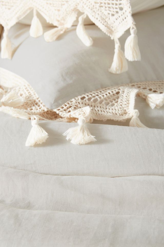 Tasseled Linen Duvet Cover #1