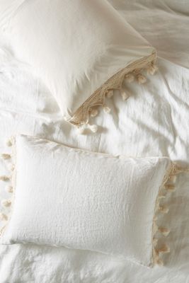 Tasseled Linen Shams, Set of 2