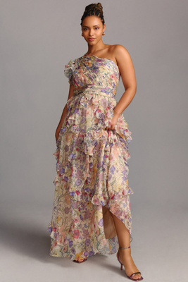 Mac Duggal Style 68558 Ruched Top With Deep V Neckline Gown Dress