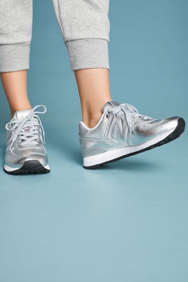 Anthropologie New Balance Silver 574 Sneakers