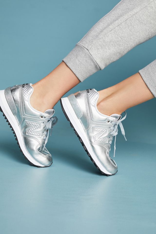 Anthropologie New Balance Silver 574 Sneakers