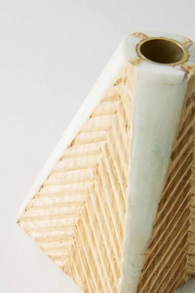 Carved Geo Taper Holder #1
