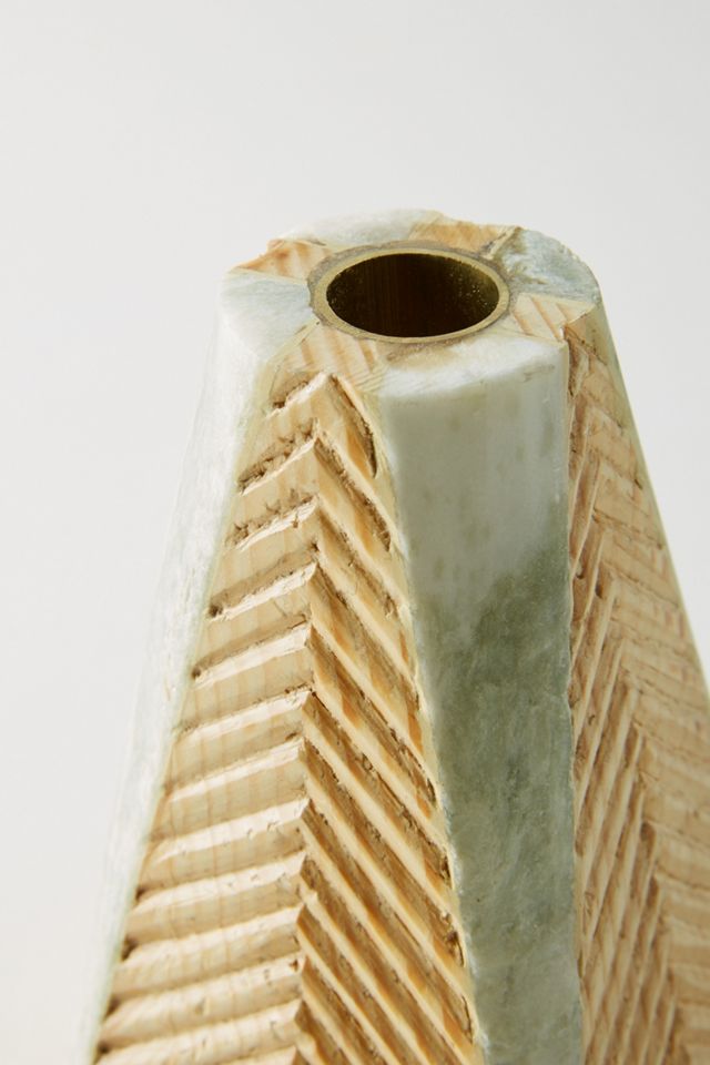 Carved Geo Taper Holder #3