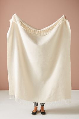 Fringed Waffle Throw Blanket