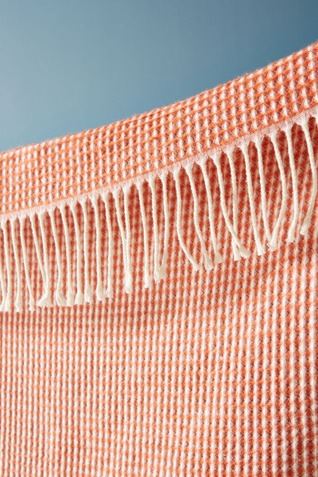Fringed Waffle Throw Blanket #1