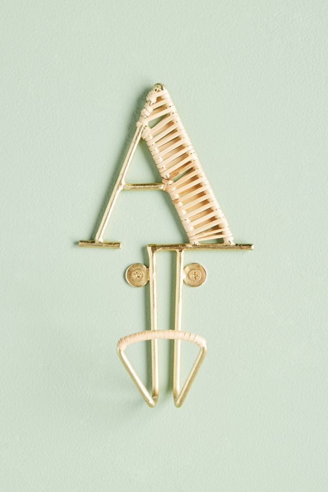 Rattan-Wrapped Monogram Hook #2