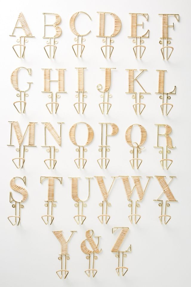 Rattan-Wrapped Monogram Hook #3