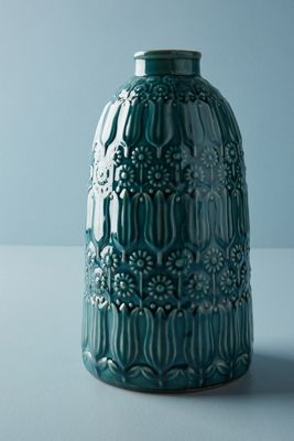 Embossed Floral Vase