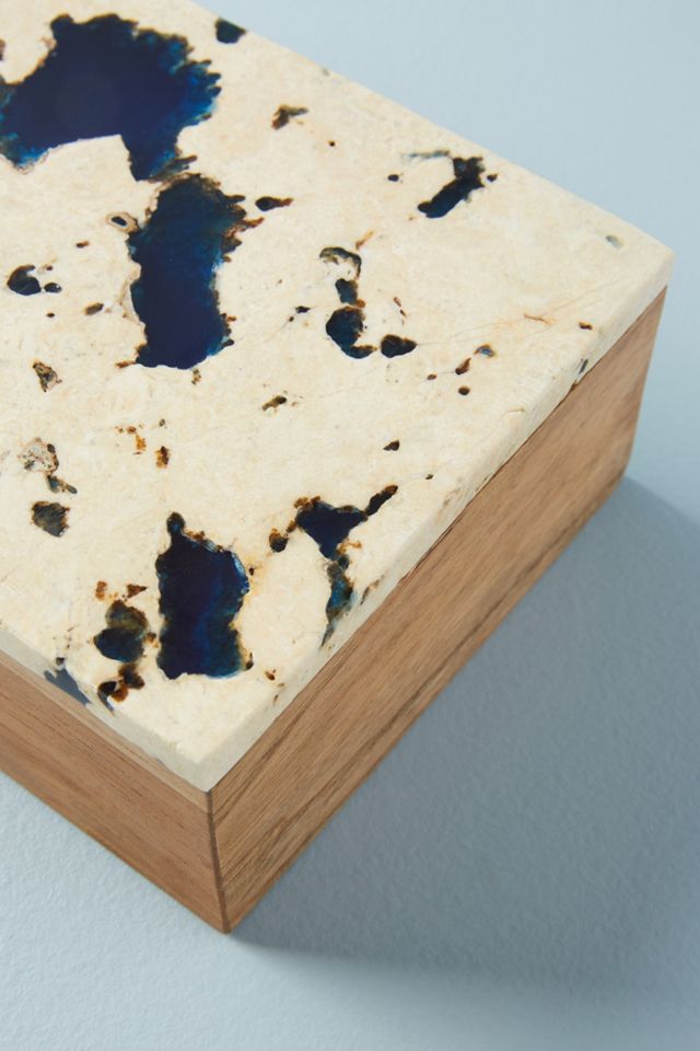 Marbled Teak Wood Box #1
