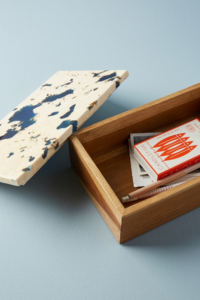 Marbled Teak Wood Box #2