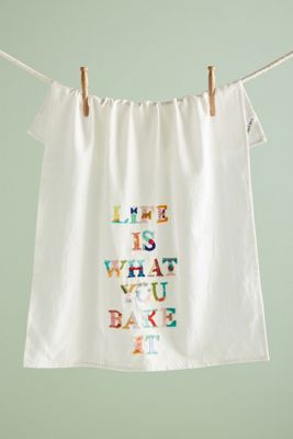 Yolanda Andres Life Is What You Bake It Dish Towel