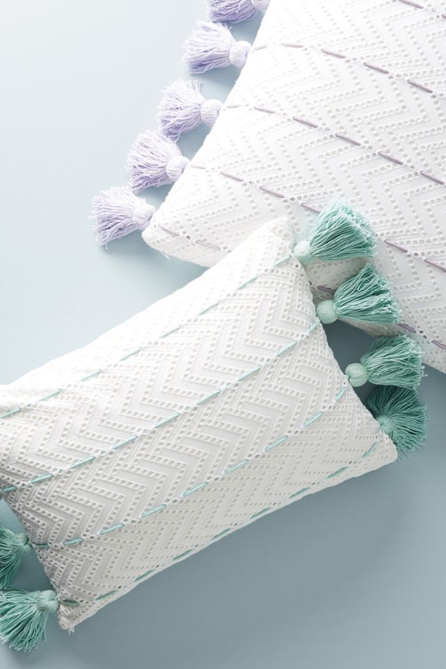 Tasseled Eyelet Pillow