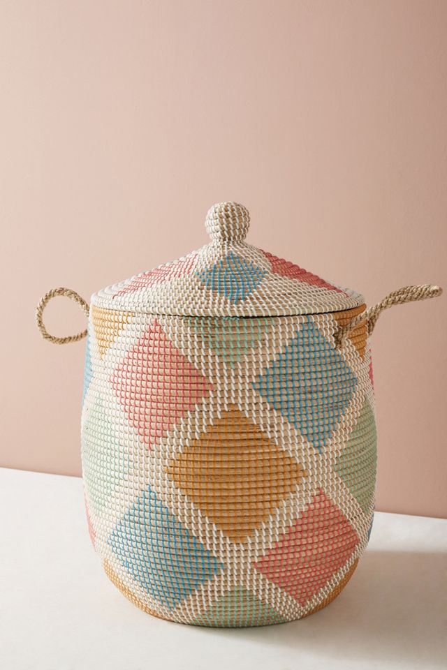 Diamond Seagrass Storage Basket #3