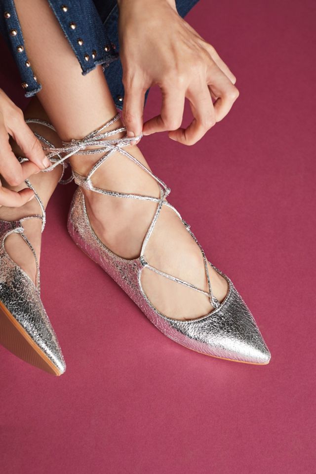 Vanessa Wu Lace-Up Ballet Flats #3