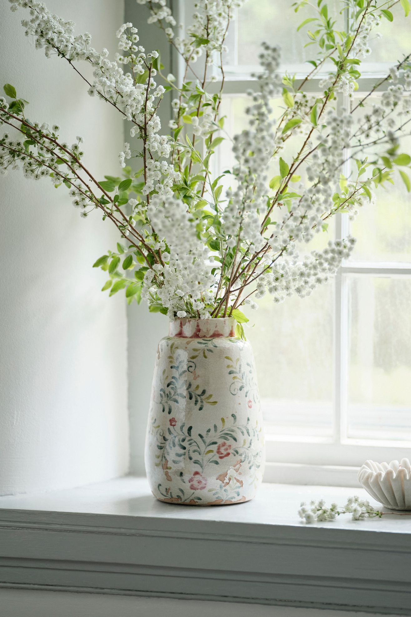 Size Small - Distressed Rose + Vine Terracotta Vase - Multi, Standard, S