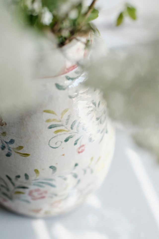 Distressed Rose + Vine Terracotta Vase #2