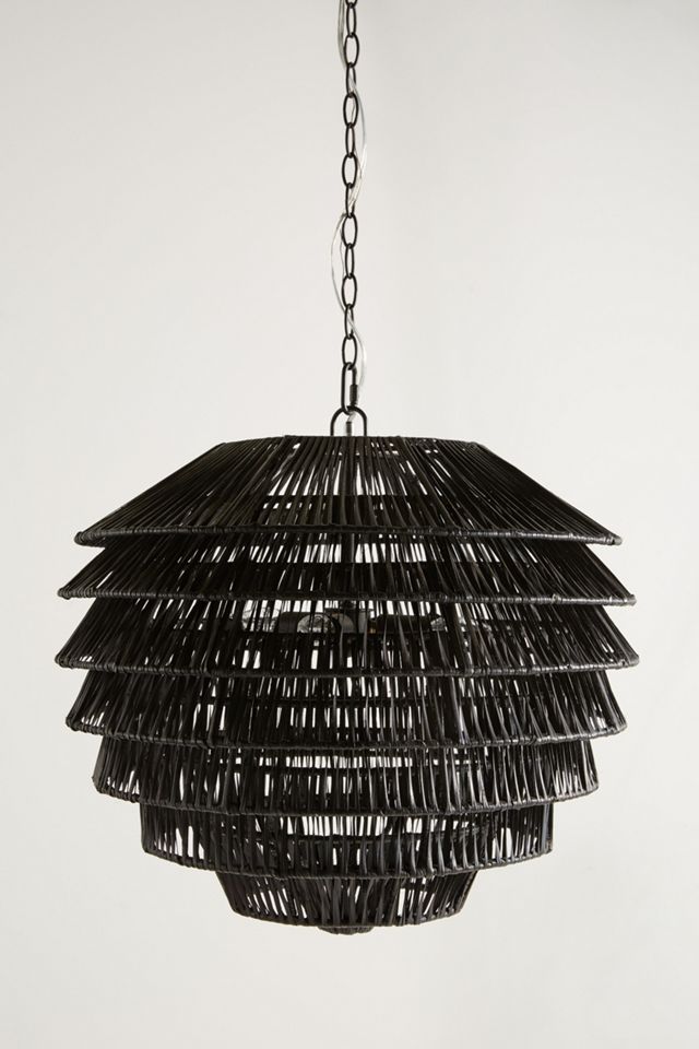Tiered Rattan Pendant #1