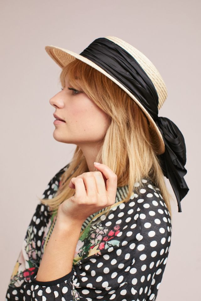 Eugenia Kim Brigette Bow Boater Hat | Anthropologie display picture 1