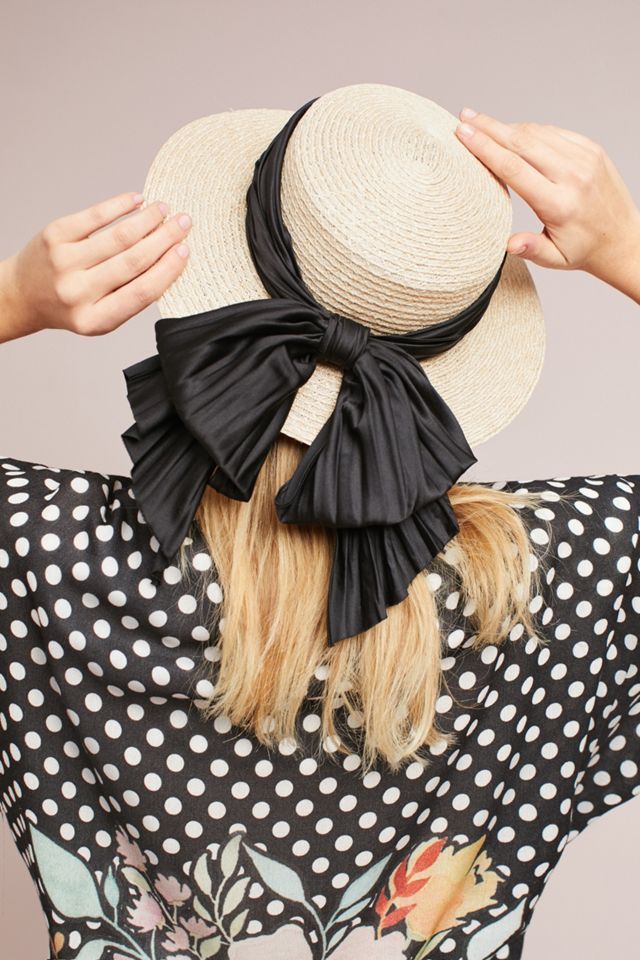 Eugenia Kim Brigette Bow Boater Hat | Anthropologie display picture 2