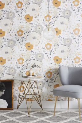 Spontaneity Metallic Floral Wallpaper
