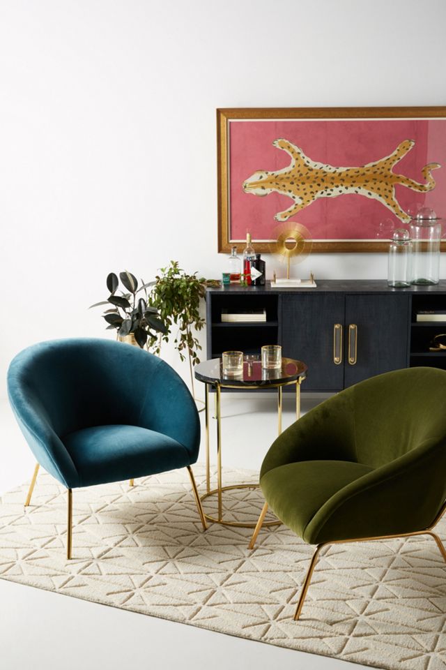 Velvet Hillside Accent Chair #6