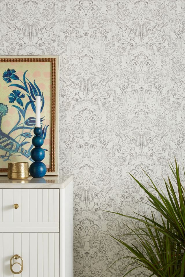Distressed Paisley Wallpaper